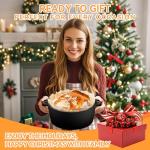 Cast Iron Dutch Oven for Bread Baking, Banneton Bread Proofing Basket Sourdough Bread Baking Supplies, 2-in-1 Dutch Oven Pot with Skillet Lid Cooking Pan Handles Lame, 5QT