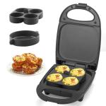 SugarWhisk Egg Bite Maker with 2 Silicone Egg Molds for Breakfast Sandwiches, Breakfast Maker, Omelet Pan, Healthy Snacks or Desserts, Black