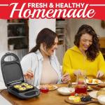 SugarWhisk Egg Bite Maker with 2 Silicone Egg Molds for Breakfast Sandwiches, Breakfast Maker, Omelet Pan, Healthy Snacks or Desserts, Black