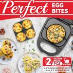 SugarWhisk Egg Bite Maker with 2 Silicone Egg Molds for Breakfast Sandwiches, Breakfast Maker, Omelet Pan, Healthy Snacks or Desserts, Black