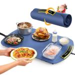 COLDFILL Food Warming Mat, Large Electric Warming Mat for Food & Buffet Party, 8 Temp Levels & 4H Timer, 5s Full-Surface Heating, Waterproof Silicone Chafing Dishes, Roll-Up Design, Easy to Clean