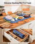 COLDFILL Food Warming Mat, Large Electric Warming Mat for Food & Buffet Party, 8 Temp Levels & 4H Timer, 5s Full-Surface Heating, Waterproof Silicone Chafing Dishes, Roll-Up Design, Easy to Clean