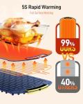 COLDFILL Food Warming Mat, Large Electric Warming Mat for Food & Buffet Party, 8 Temp Levels & 4H Timer, 5s Full-Surface Heating, Waterproof Silicone Chafing Dishes, Roll-Up Design, Easy to Clean