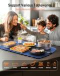 COLDFILL Food Warming Mat, Large Electric Warming Mat for Food & Buffet Party, 8 Temp Levels & 4H Timer, 5s Full-Surface Heating, Waterproof Silicone Chafing Dishes, Roll-Up Design, Easy to Clean