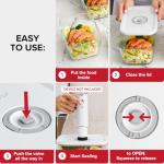 Chef Preserve Glass Vacuum Seal Containers for Food Storage, Made For Compact Vacuum Sealer, 3pcs set [1x Small, 1x Medium, 1x Large] Works With Handheld Vacuum Sealer Machine