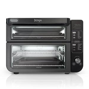 Ninja Double Oven with FlexDoor, FlavorSeal & Smart Finish, Air Fry, Bake, Roast, Toast, Fry, Pizza, Convection Oven, 13-in-1, Black, DCT402BK