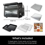 Ninja Double Oven with FlexDoor, FlavorSeal & Smart Finish, Air Fry, Bake, Roast, Toast, Fry, Pizza, Convection Oven, 13-in-1, Black, DCT402BK