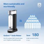 PHILIPS ADD4902BKO/37 Sparkling Water Maker, Soda Maker, Soda Streaming Machine with 1L Carbonating Bottle, Seltzer Fizzy Water Maker, Compatible with Any Screw-in 60L CO2 Carbonator(NOT Included)