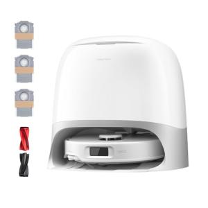 roborock Qrevo Curv S5X Robot Vacuum and Mop, 18500Pa Suction, Zero-Tangling Design, FlexiArm Side Brush, AI Obstacle Avoidance, 10 Weeks Self-Emptying, Auto Washing for Hard Floor, Corner, Pet Hair