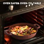 INSETFY Non-Stick Frying Pan/Skillet 11", 3QT Tagine Pan,Cast Aluminum Pans with Lid, Stove/Oven-to-Table Cookware, Dishwasher Safe& Compatible with All Stovetops（Terracotta）