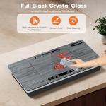 Double Induction Cooktop 1800W with Wood Grain Panel, Dual 900W Burners Portable Electric Stove, Touch Control, 8 Temperature Levels, Fast Heating & Safety Protection for Home Apartment RV