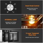 AMZCHEF Wall Ovens 24 inch Electric: 2800w Single Wall Oven with 6 Cooking Modes, 2.72 Cu.Ft. Electric Wall Oven, Convection Oven with Mechanical Knobs Control, Black