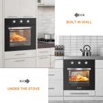 AMZCHEF Wall Ovens 24 inch Electric: 2800w Single Wall Oven with 6 Cooking Modes, 2.72 Cu.Ft. Electric Wall Oven, Convection Oven with Mechanical Knobs Control, Black