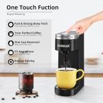 CHULUX Slim Single Serve Coffee Maker for K Cup, Mini Travel One Cup Coffee Machine for Home, Desk, Kitchen and Bedroom, Fits Travel Mug, Black