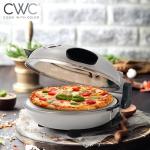 Cook With Color Electric Indoor Pizza Oven – Crispy Crust Countertop Pizza Maker, Heats up to 800˚F, 12 Inch Ceramic Stone, Dual Temperature Control Knobs, Bamboo Peel Included, Off White
