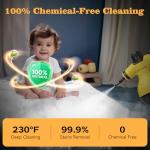 Steam Cleaner, Handheld Steam Cleaner for Home, 16-Piece Steam Cleaner Kit with Automatic Steam Switch, Steamer for Kitchen, Bathroom, Car, Living Room and Multi-Surface Deep Cleaning (Yellow)