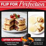 SugarWhisk Flip Pancake Maker Machine, Ceramic Coated Pancake Pan for 6.5 Inch Pancakes, Omelette, Crepe & Quesadilla, Frittata, Double Sided Omelette Pan Nonstick, Graphite