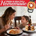 SugarWhisk Flip Pancake Maker Machine, Ceramic Coated Pancake Pan for 6.5 Inch Pancakes, Omelette, Crepe & Quesadilla, Frittata, Double Sided Omelette Pan Nonstick, Graphite