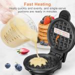 CROWNFUL Mini Waffle Maker, 4" Chaffle Maker with Compact Design, Easy to Clean, Non-Stick Surface, Recipe Guide Included, Perfect for Breakfast, Dessert, Sandwich, or Other Snacks