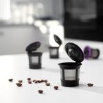 4 Black Reusable K Cups for Keurig Coffee Makers - BPA Free Refillable Kcups Coffee Filters for 1.0 and 2.0 Keurig Brewers