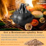 JULYSVE Cast Iron Smoker Box & Garlic Roaster, Pre-Seasoned Dual Use for Gas Grill Pellet Grill Charcoal & Oven, Wood Chip Smoker Box with Airflow Holes Vegetable Roaster, Potato & Brie Baker