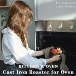 JULYSVE Cast Iron Smoker Box & Garlic Roaster, Pre-Seasoned Dual Use for Gas Grill Pellet Grill Charcoal & Oven, Wood Chip Smoker Box with Airflow Holes Vegetable Roaster, Potato & Brie Baker