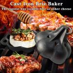 JULYSVE Cast Iron Smoker Box & Garlic Roaster, Pre-Seasoned Dual Use for Gas Grill Pellet Grill Charcoal & Oven, Wood Chip Smoker Box with Airflow Holes Vegetable Roaster, Potato & Brie Baker