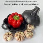 JULYSVE Cast Iron Smoker Box & Garlic Roaster, Pre-Seasoned Dual Use for Gas Grill Pellet Grill Charcoal & Oven, Wood Chip Smoker Box with Airflow Holes Vegetable Roaster, Potato & Brie Baker