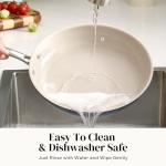 Redchef Nonstick Cookware Sets, Ceramic Frying Pan Set with Tempered Glass Lids, Non Stick Cooking Set, Dishwasher & Oven Safe, Induction Safe, Compatible with All Cooktops, Blue (8", 9.5", 11")