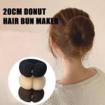 2PCS 20cm Donut Hair Bun Maker Ring Style Bun Hair Bun Maker DIY Hair Foam Ring Shaper Snap Roll Bun Tool for Women(brown)