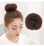 2PCS 20cm Donut Hair Bun Maker Ring Style Bun Hair Bun Maker DIY Hair Foam Ring Shaper Snap Roll Bun Tool for Women(brown)