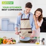 Nutrichef 22-Piece Cookware and Bakeware Set | Professional Home Kitchen Collection with Multi-Sized Pots, Pans, Non stick and Heat-Resistant Tools (Moon Grey Marble)