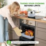 Nutrichef 22-Piece Cookware and Bakeware Set | Professional Home Kitchen Collection with Multi-Sized Pots, Pans, Non stick and Heat-Resistant Tools (Moon Grey Marble)