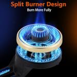 BesNerg Propane Stove 3 Burner Gas Stove, 34000 BTU High-Efficiency Auto Ignition Tempered Glass LPG Cooktop with CSA Regulator and Hose – for Outdoor Camping, RV, and Emergency Cooking