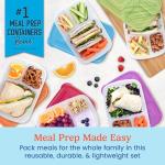 Bentgo Easyboxes - Original Stackable Lunch Boxes - Reusable 3-Compartment Food Containers for Kids and Adults - Bento Lunch Box for Meal Prep, School, & Work - BPA Free, Set of 10 (Classic)