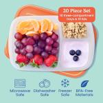 Bentgo Easyboxes - Original Stackable Lunch Boxes - Reusable 3-Compartment Food Containers for Kids and Adults - Bento Lunch Box for Meal Prep, School, & Work - BPA Free, Set of 10 (Classic)