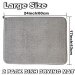 2-Pack Large Microfiber Dish Drying Mats