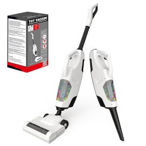 Toy Choi's 2-in-1 Kids Vacuum That Really Works - Toy Vacuum for Toddlers with Sound Effects, Pretend Play Kids Vacuum Cleaner, Household Housekeeping Toys for Boys Girls (White)