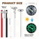Xuhal 6 Pcs Stainless Steel Kitchen Glow Thermometer with 5 Inch Long Stem 1 Inch Dial Thermometer Milk Frothing Food for Oven Probe Meat Grill BBQ Cooking Chocolate Water(Red,White,Black)