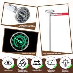 Xuhal 6 Pcs Stainless Steel Kitchen Glow Thermometer with 5 Inch Long Stem 1 Inch Dial Thermometer Milk Frothing Food for Oven Probe Meat Grill BBQ Cooking Chocolate Water(Red,White,Black)