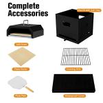 Giantex 4-in-1 Outdoor Pizza Oven Wood Fired, 2-Layer Pizza Maker Grill with Stone, Peel, Waterproof Cover, Cooking Grids, Detachable Grill Oven & Fire Pit for Outside Backyard BBQ