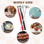 Xuhal 6 Pcs Stainless Steel Kitchen Glow Thermometer with 5 Inch Long Stem 1 Inch Dial Thermometer Milk Frothing Food for Oven Probe Meat Grill BBQ Cooking Chocolate Water(Red,White,Black)