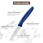 Ruffulon Stainless Steel Paring Knife With Serrated Blade, 6 Pieces Set Vegetable and Fruit Knife, Ultra Sharp Small Kitchen Knife, Colorful Paring Knifves with PP Plastic Ergonomic Handle.