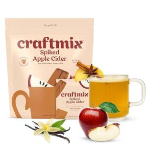 Craftmix Spiked Apple Cider Cocktail & Mocktail Drink Mixer, Skinny Mixes - Water Flavoring Packets - Made With Real Fruit - Vegan, Low-Carb, Low-Sugar, Non-GMO, Dairy Free, Gluten Free, 12 Pack