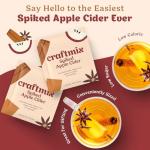 Craftmix Spiked Apple Cider Cocktail & Mocktail Drink Mixer, Skinny Mixes - Water Flavoring Packets - Made With Real Fruit - Vegan, Low-Carb, Low-Sugar, Non-GMO, Dairy Free, Gluten Free, 12 Pack