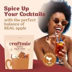 Craftmix Spiked Apple Cider Cocktail & Mocktail Drink Mixer, Skinny Mixes - Water Flavoring Packets - Made With Real Fruit - Vegan, Low-Carb, Low-Sugar, Non-GMO, Dairy Free, Gluten Free, 12 Pack