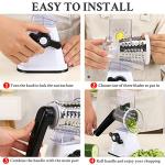 Cheese Graters with Handle, Manual Cheese Shredder Rotary Grater with 3 Replaceable Drum Blades for Vegetables, Fruit, Food, Nuts