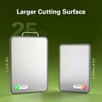 INZOO Double-Sided Stainless Steel Cutting Board for Kitchen, 16''×11'' Scratch-Resistant Cutting Board for Meat, Vegetables & Fruits, Rust-Resistant Chopping Board with Juice Groove on Both Sides