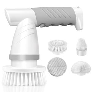 Cordless Electric Spin Scrubber with 4 Brush Heads