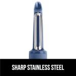 GORILLA GRIP Patented BPA-Free Sharp Stainless Steel Dual Swivel Vegetable Peeler, Soft Comfortable Handle, Smoothly Peel Apples, Potatoes, Carrots, Includes Blade Cover, Kitchen Tool Peelers, Blue